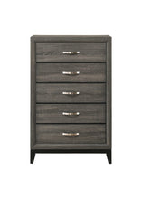 Load image into Gallery viewer, Wood Five Drawer Chest - Gray
