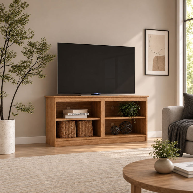 TV Stand For TVs Up To 50" With Open Shelves And Cable Management