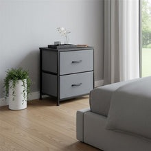 Load image into Gallery viewer, Fabric Metal And Wood Two Drawer Dresser - Black / Gray
