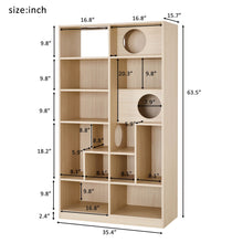 Load image into Gallery viewer, Furniture Style Cat Bookcase Cat Tree Shelves - Natural
