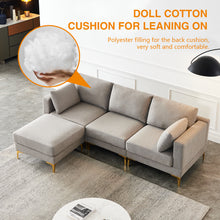 Load image into Gallery viewer, ADF Living Room Furniture Modern Leisure L Shape Couch Grey Fabric
