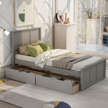 Load image into Gallery viewer, Platform Storage Bed With 2 Wheel Base Drawers
