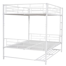 Load image into Gallery viewer, Full Over Full Metal Bunk Bed with Shelf and Guardrails, White
