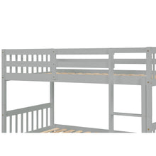 Load image into Gallery viewer, Twin Over Twin Bunk Beds with Trundle, Solid Wood Trundle Bed Frame with Safety Rail and Ladder, Kids/Teens Bedroom, Guest Room Furniture, Can Be converted into 2 Beds,Grey (Old Sku:W504S00027)
