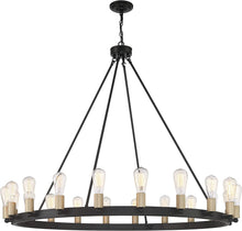 Load image into Gallery viewer, 40'' Candle Style Multi Light Metal Dimmable Chandelier - Black / Gold
