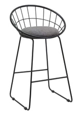 Load image into Gallery viewer, Fabric And Metal Low Back Counter Height Bar Chairs (Set of 2) - Gray And Black
