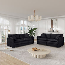 Load image into Gallery viewer, Modern Chenille Oversized Deep Seat Luxury 2 Piece Sofa Set With 4 Pillows
