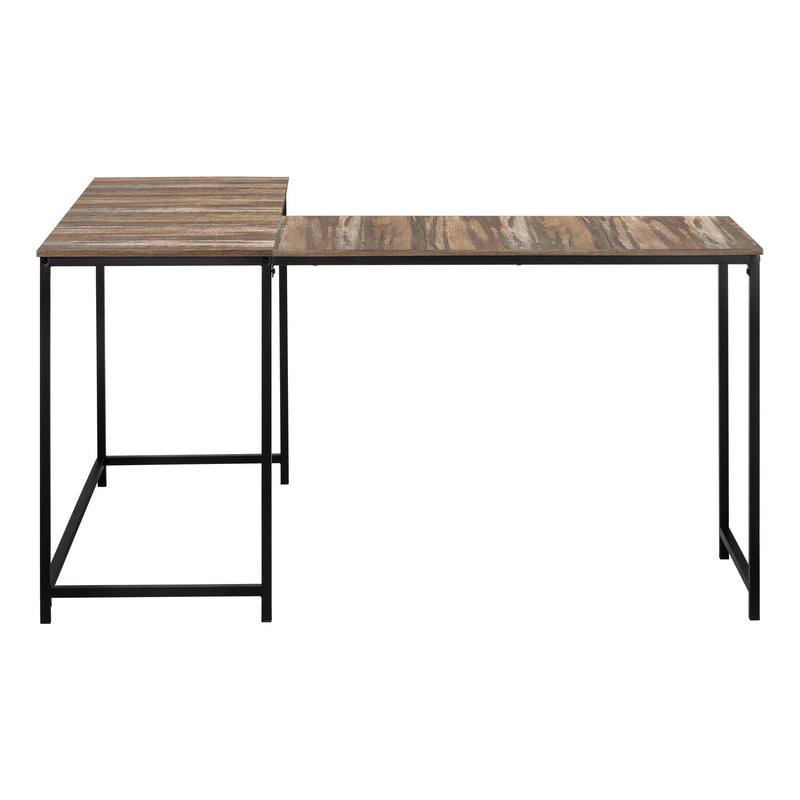 58" Wood And Metal Corner Computer Desk - Brown And Black