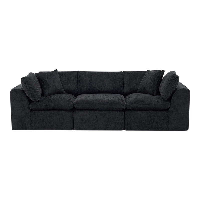 Chenille Modular Sofa Chaise With Toss Pillows (725202) - Black