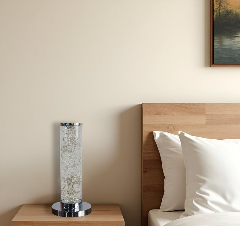 Metal Column LED Table Lamp - Silver