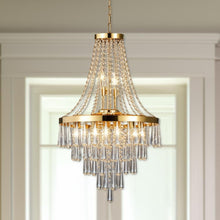 Load image into Gallery viewer, Eleven Light Metal Chandelier With Gold Shades - Gold
