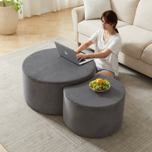 Load image into Gallery viewer, Modern Upholstered Round Coffee Table For Living Room (Set of 2)
