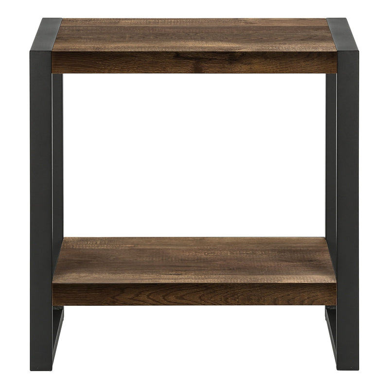 24" End Table With Shelf - Black And Brown