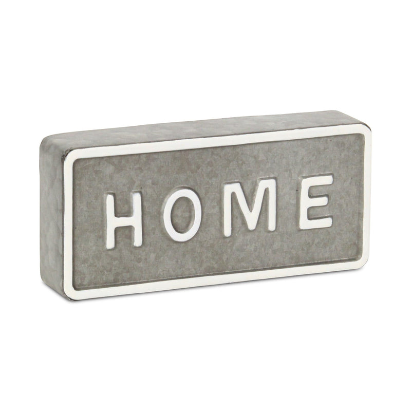 Home Hand Painted Tabletop Sign - Gray / White
