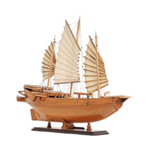 Load image into Gallery viewer, Hand Painted Model Boat Tabletop Sculpture (401202) - Brown
