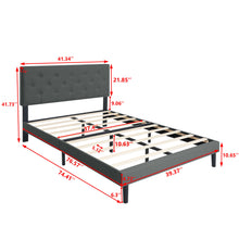 Load image into Gallery viewer, Modern Upholstered Platform Bed Frame With Button Tufted Fabric Headboard
