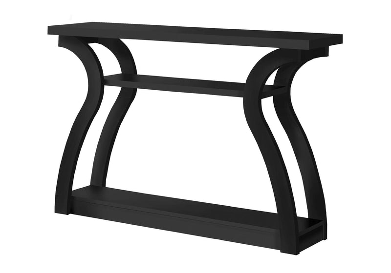 Floor Shelf Console Table With Shelves - Black
