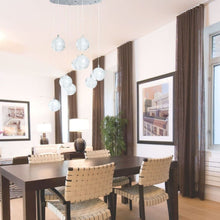 Load image into Gallery viewer, Nine Light Transparent Metal Chandelier With Shades - Silver / Clear
