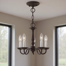 Load image into Gallery viewer, 11" Five Light Dimmable Chandelier With Shades - Bronze
