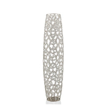 Load image into Gallery viewer, Oval Floor Vase With Faux Crystals (480047) - Silver
