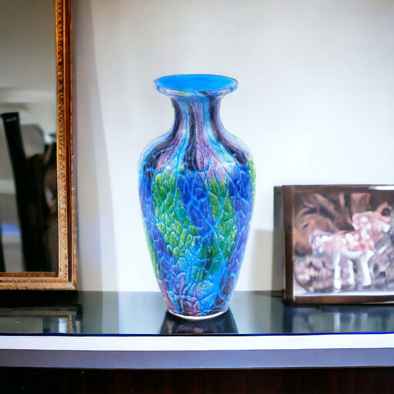 Abstract Round Table Vase - Blue / Green