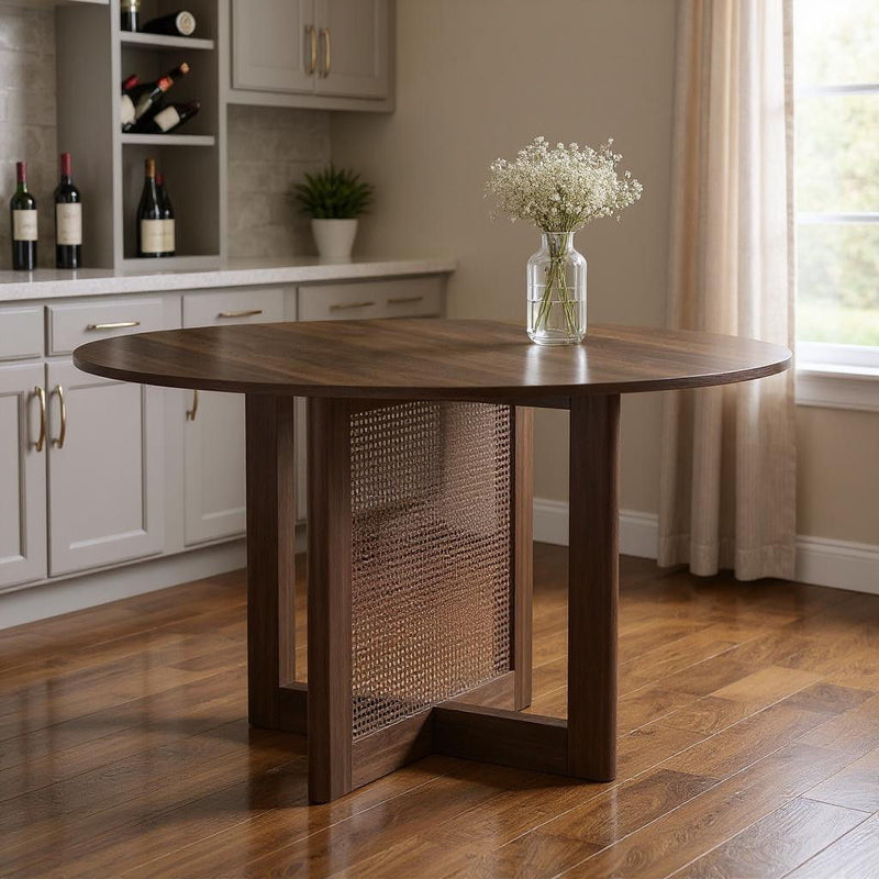 Wood Rounded Bar Table (712257) - Walnut