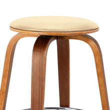 Load image into Gallery viewer, Iron Swivel Backless Counter Height Bar Chair - Cream And Brown
