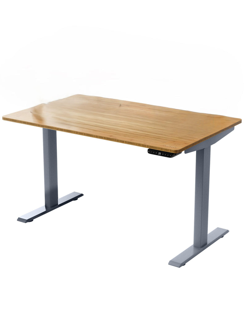 30" Adjustable Stainless Steel Computer Desk - Light Brown And Gray