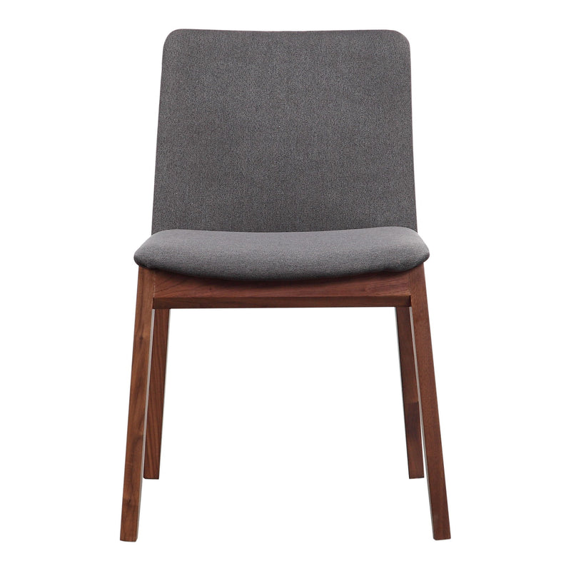 Fabric Solid Wood Dining Side Chairs (Set of 2) - Gray / Brown