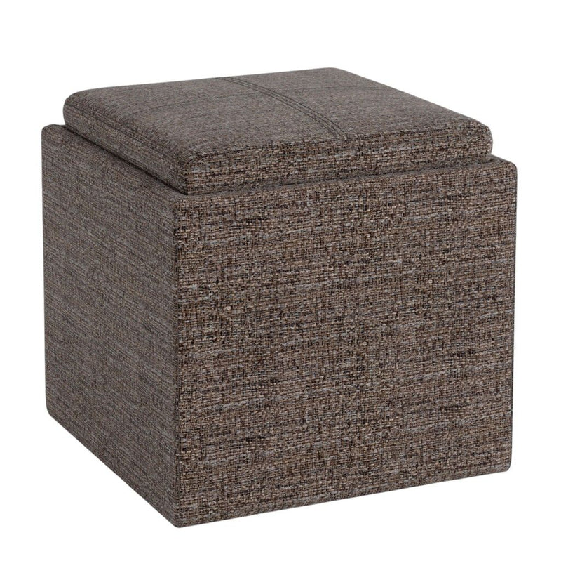 17" Upholstery Storage Ottoman - Brown