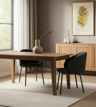 Load image into Gallery viewer, Fabric Wood Dining Side Chair - Gray / Black
