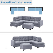 Load image into Gallery viewer, Orisfur. Modern Sectional Sofa with Reversible Chaise, L Shaped Couch Set with Storage Ottoman and Two Cup Holders for Living Room
