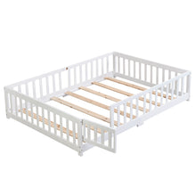 Load image into Gallery viewer, Solid Wood Floor Bed With Door And Fence For Children
