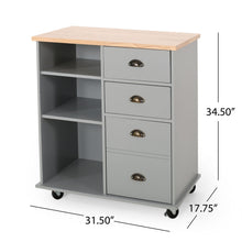 Load image into Gallery viewer, Yohaan - Contemporary Kitchen Cart With Wheels
