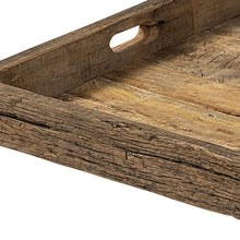 Load image into Gallery viewer, 24" Square Reclaimed Wood Tray With Handles - Brown
