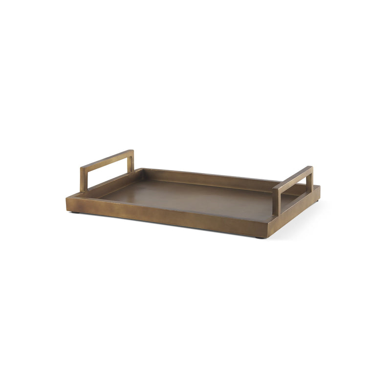 Aluminum Hand Finished Serving Tray With Handles (731275) - Gold