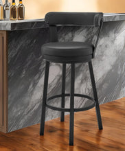 Load image into Gallery viewer, Faux Leather And Steel Swivel Low Back Bar Height Bar Chair - Black
