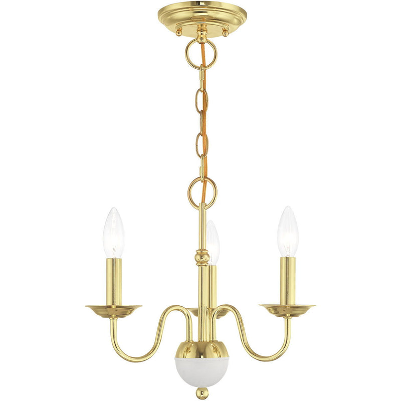 13" Three Light Dimmable Chandelier With Shades - Brass