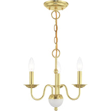 Load image into Gallery viewer, 13" Three Light Dimmable Chandelier With Shades - Brass
