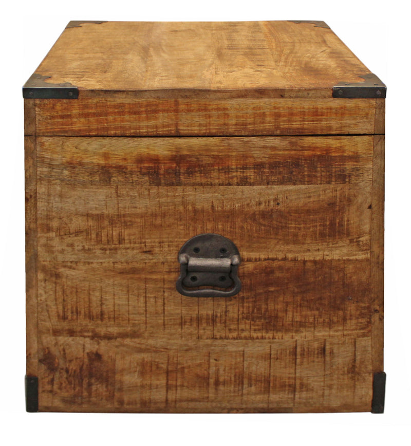 Solid Wood Square End Table - Natural Brown