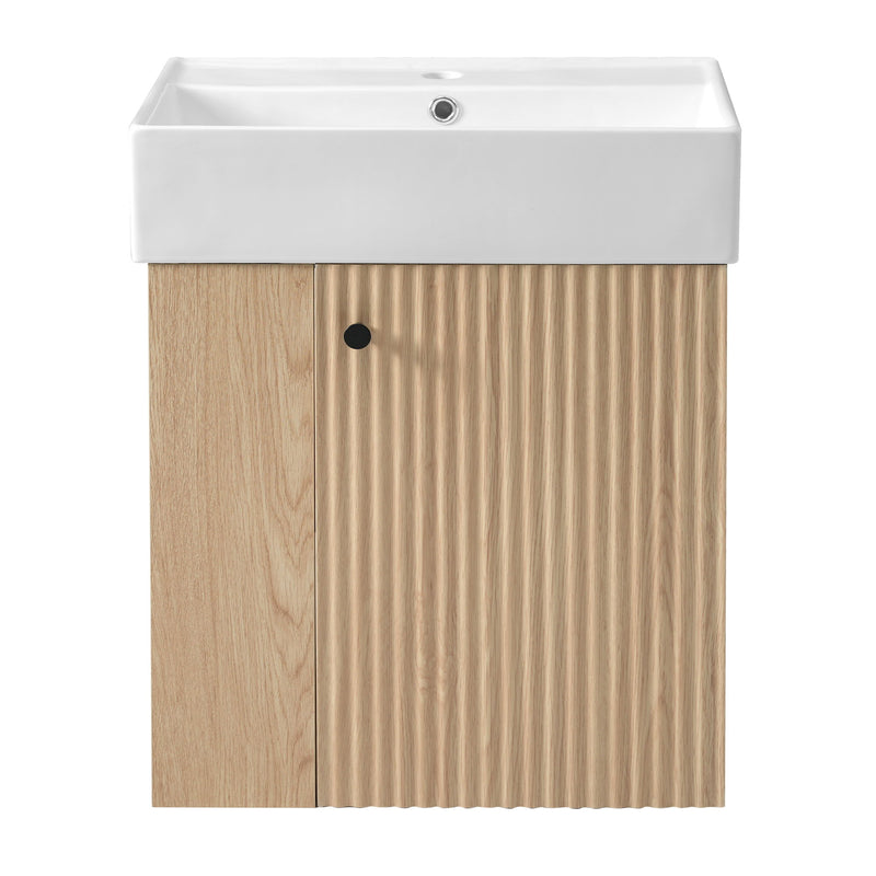 Modern Floating Bathroom Vanity With Ceramic Basin Perfect For Small Bathrooms