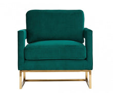 Load image into Gallery viewer, Stylish Velvet Steel Chair - Green And Gold
