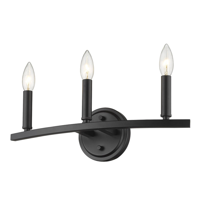 Three Light Wall Sconce - Matte Black