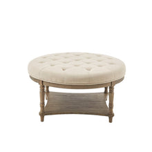 Load image into Gallery viewer, Cedric - Accent Ottoman With Tufted Top And Storage Shelf - Cream
