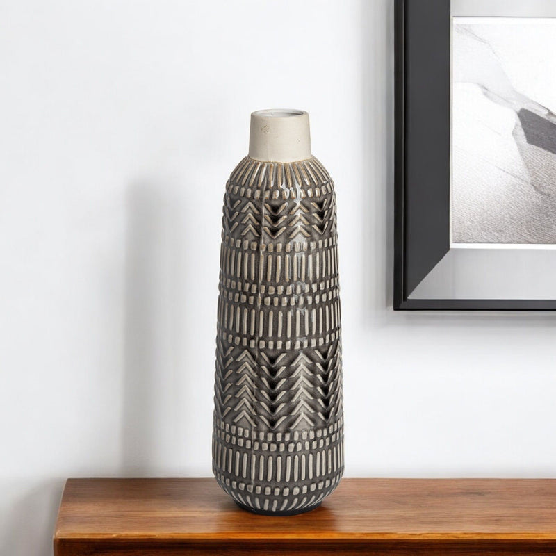 Abstract Cylinder Table Vase (397515) - Gray