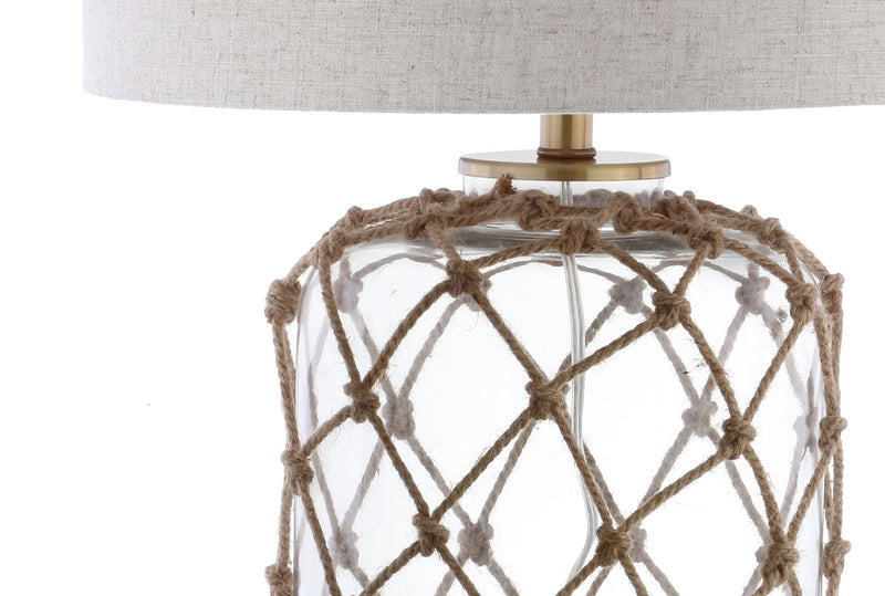 Novelty Table Lamp LED With Drum Shade - Brown