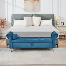 Load image into Gallery viewer, Storage Bench With Crystal Buttons And 1 Pillow For Bedroom
