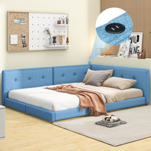 Load image into Gallery viewer, Modern Upholstered Platform Bed With USB Ports And LED Belt
