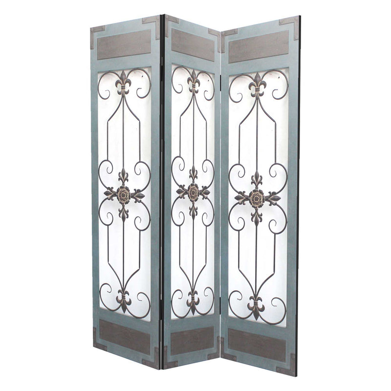 Wood Metal Screen - Light Blue