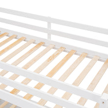 Load image into Gallery viewer, Wood Twin over Full Bunk Bed with Hydraulic Lift Up Storage, White
